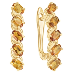 Женские Серьги Серебро Камень натуральный Цитрин