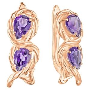 Женские Серьги Серебро Камень натуральный Аметист
