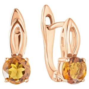 Женские Серьги Серебро Камень натуральный Цитрин