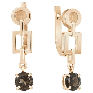 Женские Серьги Серебро Камень натуральный Раухтопаз