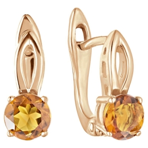 Женские Серьги Серебро Камень натуральный Цитрин