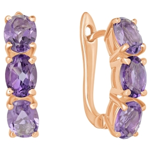 Женские Серьги Серебро Камень натуральный Аметист