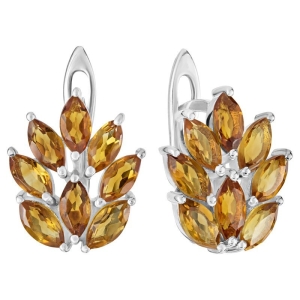 Женские Серьги Серебро Камень натуральный Цитрин