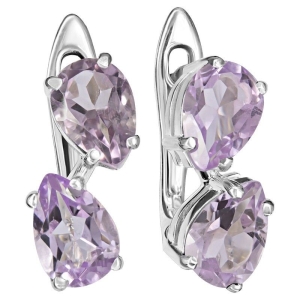 Женские Серьги Серебро Камень натуральный Аметист