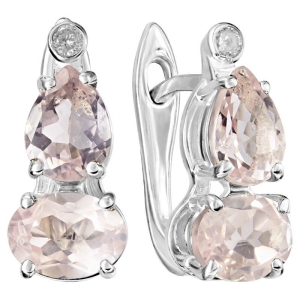 Женские Серьги Серебро Камень натуральный Кварц