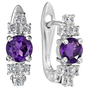 Женские Серьги Серебро Камень натуральный Аметист