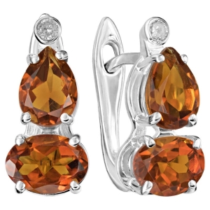 Женские Серьги Серебро Камень натуральный Цитрин