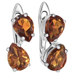 Женские Серьги Серебро Камень натуральный Цитрин