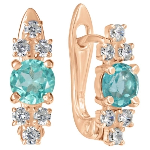 Женские Серьги Серебро Камень натуральный Апатит