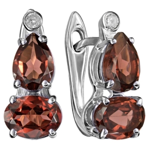 Женские Серьги Серебро Камень натуральный Гранат