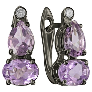 Женские Серьги Серебро Камень натуральный Аметист