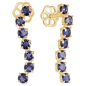 Женские Серьги Серебро Камень натуральный Иолит