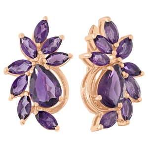Женские Серьги Серебро Камень натуральный Аметист