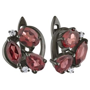 Женские Серьги Серебро Камень натуральный Гранат