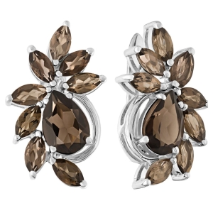 Женские Серьги Серебро Камень натуральный Раухтопаз