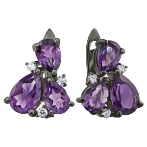Женские Серьги Серебро Камень натуральный Аметист