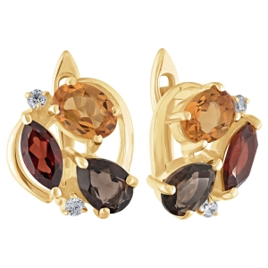 Женские Серьги Серебро Камень натуральный Цитрин