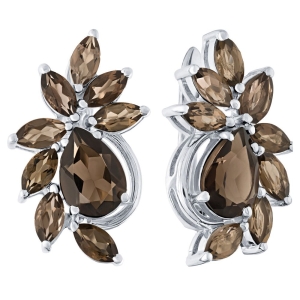 Женские Серьги Серебро Камень натуральный Раухтопаз