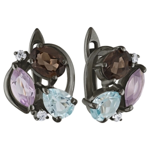 Женские Серьги Серебро Камень натуральный Аметист