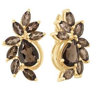 Женские Серьги Серебро Камень натуральный Раухтопаз