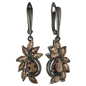 Женские Серьги Серебро Камень натуральный Раухтопаз