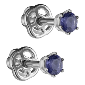 Женские Серьги Серебро Камень натуральный Иолит