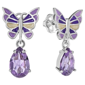 Женские Серьги Серебро Камень натуральный Аметист