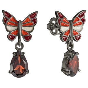 Женские Серьги Серебро Камень натуральный Гранат