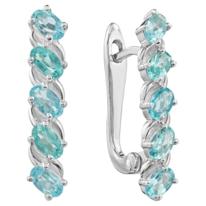 Женские Серьги Серебро Камень натуральный Апатит