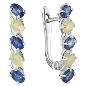 Женские Серьги Серебро Камень натуральный Сапфир