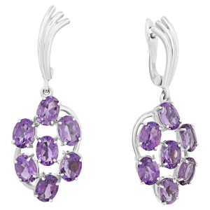 Женские Серьги Серебро Камень натуральный Аметист