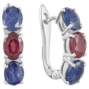 Женские Серьги Серебро Камень натуральный Сапфир