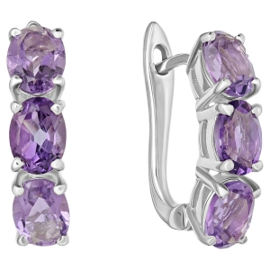 Женские Серьги Серебро Камень натуральный Аметист