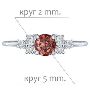 Женские Кольца Серебро Камень натуральный Гранат