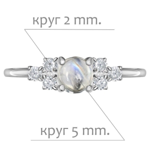 Женские Кольца Серебро Камень натуральный Лунный камень