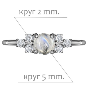 Женские Кольца Серебро Камень натуральный Лунный камень