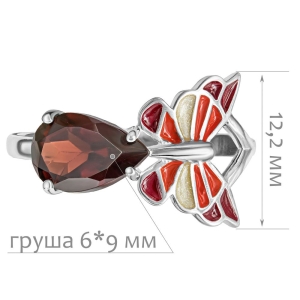 Женские Кольца Серебро Камень натуральный Гранат