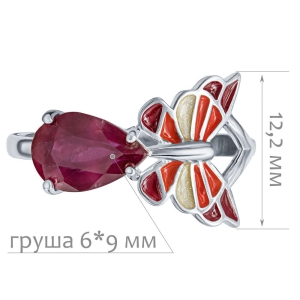 Женские Кольца Серебро Камень натуральный Рубин