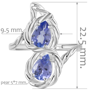 Женские Кольца Серебро Камень натуральный Танзанит