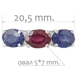 Женские Кольца Серебро Камень натуральный Сапфир