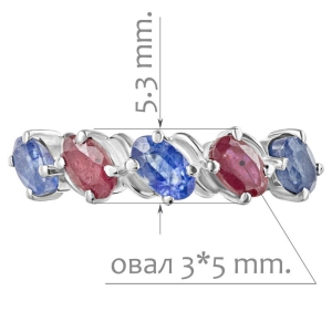 Женские Кольца Серебро Камень натуральный Сапфир