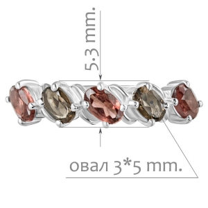 Женские Кольца Серебро Камень натуральный Гранат