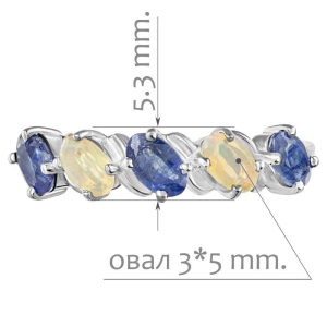 Женские Кольца Серебро Камень натуральный Сапфир