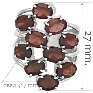 Женские Кольца Серебро Камень натуральный Гранат