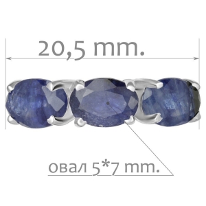 Женские Кольца Серебро Камень натуральный Сапфир