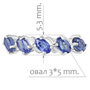 Женские Кольца Серебро Камень натуральный Сапфир