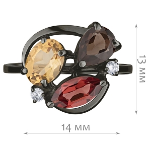 Женские Кольца Серебро Камень натуральный Цитрин Цитрин