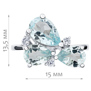 Женские Кольца Серебро Камень натуральный Топаз