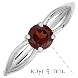 Женские Кольца Серебро Камень натуральный Гранат