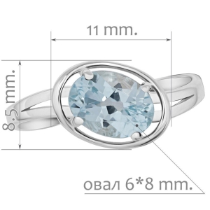 Женские Кольца Серебро Камень натуральный Топаз